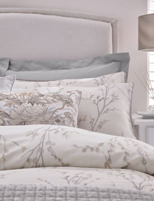 

Laura Ashley 2er-Pack Kissenbezüge aus reiner Baumwolle mit Weidenkätzchen - Taubenblau, Taubenblau
