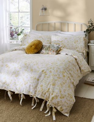 Cotton Percale Floral Bedding Set
