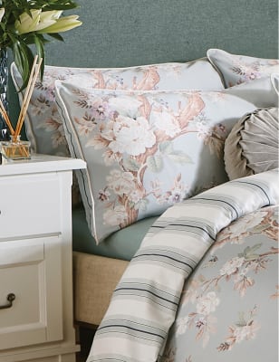 

Laura Ashley 2er-Pack Kissenbezüge aus reiner Baumwolle „Belvedere“ - Minttürkis, Minttürkis