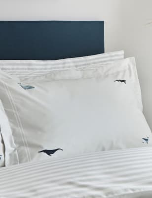 

Sophie Allport Pack de 2 fundas de almohada Oxford con diseño de ballena 100% algodón - Mezcla De Tonos Verde Claro, Mezcla De Tonos Verde Claro