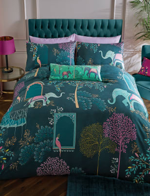 

Sara Miller Bettwäscheset aus reiner Baumwolle mit Elefantenmuster - Green Mix, Green Mix