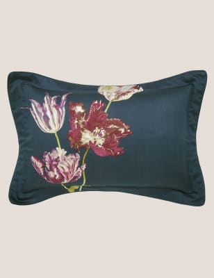 

Sanderson Funda de almohada Oxford 100% algodón con diseño de tulipomanía - Tinta, Tinta