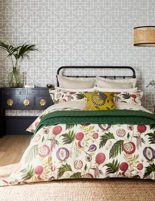 

Sanderson Bettbezug aus reiner Baumwolle mit Jackfruchtmuster - Olive, Olive