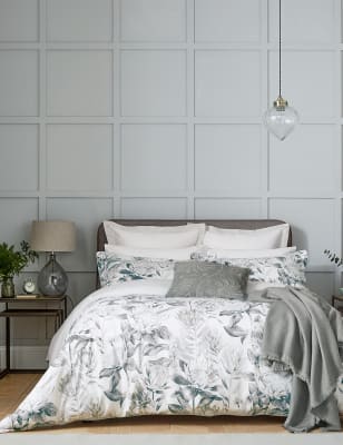 

Sanderson Funda de edredón 100% algodón con diseño de protea rey - Grey, Grey