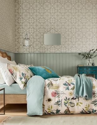 

Sanderson Funda de edredón 100% algodón satinada con diseño de paradesia - Grey, Grey