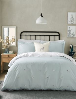 Sophie Allport Pure Cotton Dalmatian Bedding Set - 5FT - Sky Blue, Sky Blue