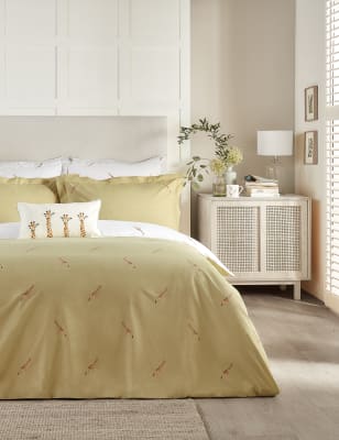 

Sophie Allport Pure Cotton Percale Giraffe Bedding Set - Mustard, Mustard