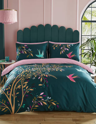 

Sara Miller Ropa de cama 100% algodón de golondrinas danzantes - Dark Green, Dark Green