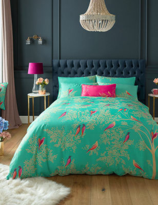 

Sara Miller Ropa de cama 100% algodón con diseño de aves verdes - Green, Green