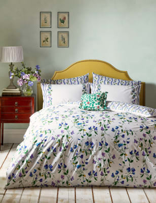 

Cath Kidston Pure Cotton Sweet Pea Bedding Set - Blue Mix, Blue Mix