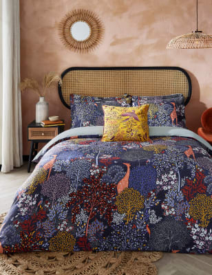 Sara Miller Sateen Giraffes Sanctuary Bedding Set - DBL - Navy, Navy