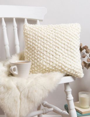 Wool Couture Cushion Cover Knitting Kit - Cream, Cream