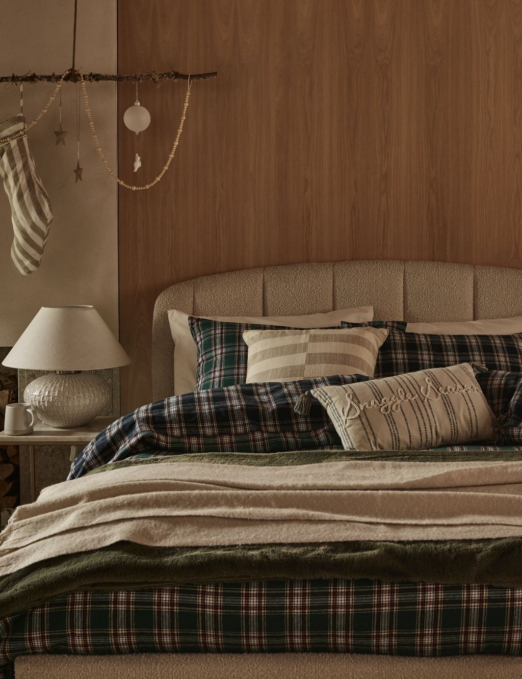 Pure Brushed Cotton Woven Checked Bedding Set image 3