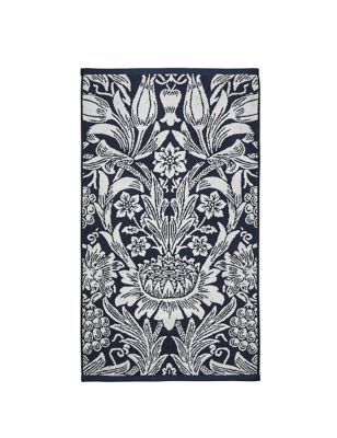 William Morris At Home Pure Cotton Sunflower Towel - HAND - Navy, Navy