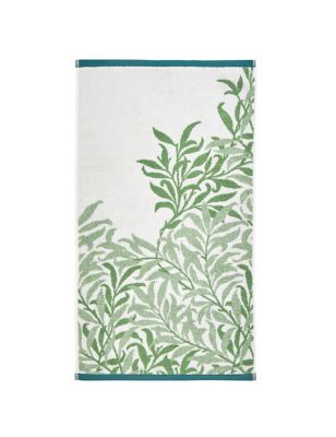William Morris At Home Pure Cotton Willow Bough Towel - EXL - Green Mix, Green Mix