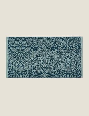 

William Morris At Home Pure Cotton Strawberry Thief Bath Mat - Blue Mix, Blue Mix