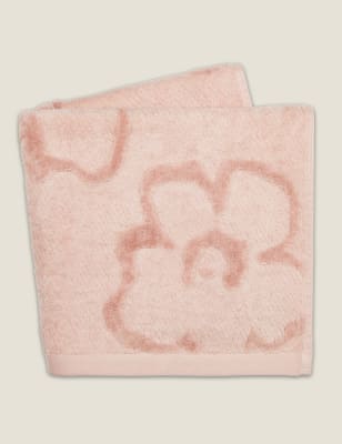 Ted Baker Pure Cotton Magnolia Textured Towel - EXL - Soft Pink, Soft Pink,Sage,White