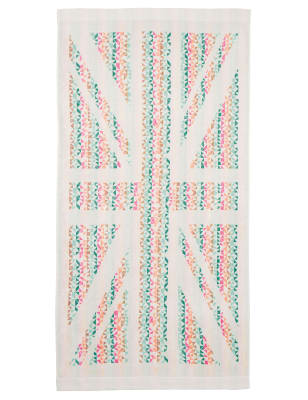 

Ted Baker Pure Cotton Union Jack Beach Towel - Soft Pink, Soft Pink