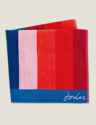 Joules Pure Cotton Rainbow Stripe Towel - BATH - Multi, Multi
