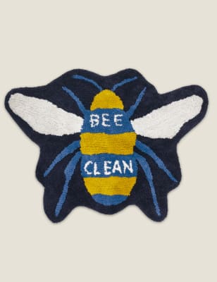 

Joules Alfombrilla para baño 100% algodón 'Bee Clean' - Azul Navío, Azul Navío