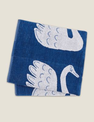 

Scion Pure Cotton Swim Swam Swan Towel - Blue Mix, Blue Mix