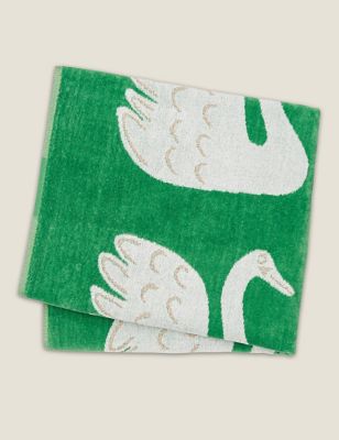 

Scion Pure Cotton Swim Swam Swan Towel - Green Mix, Green Mix