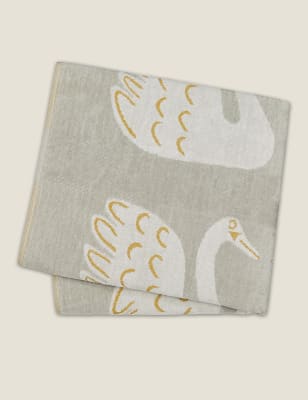 

Scion Pure Cotton Swim Swam Swan Towel - Grey Mix, Grey Mix