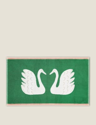 

Scion Pure Cotton Swim Swam Swan Bath Mat - Green Mix, Green Mix