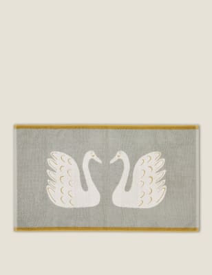 

Scion Pure Cotton Swim Swam Swan Bath Mat - Grey Mix, Grey Mix