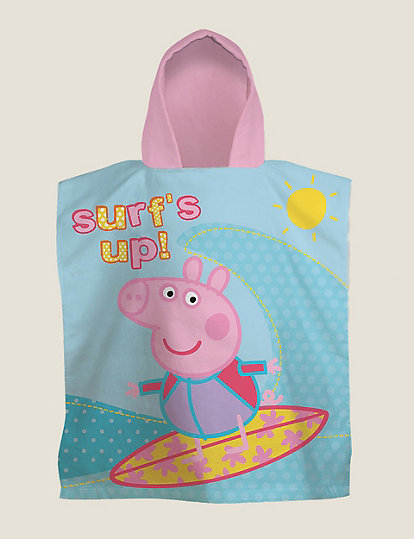 marks and spencer pure cotton peppa pig™ kids' hooded towel - 1size - multi, multi