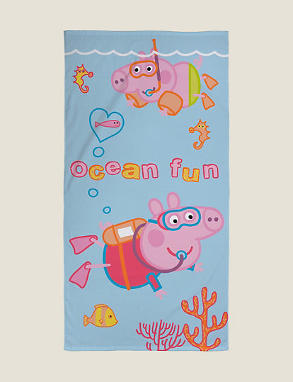 marks and spencer pure cotton peppa pig™ kids' bath towel - 1size - multi, multi