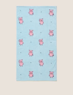 

Pure Cotton Percy Pig™ Print Towel - Blue Mix, Blue Mix