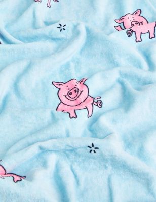 M&S Pure Cotton Percy Pig  Print Towel