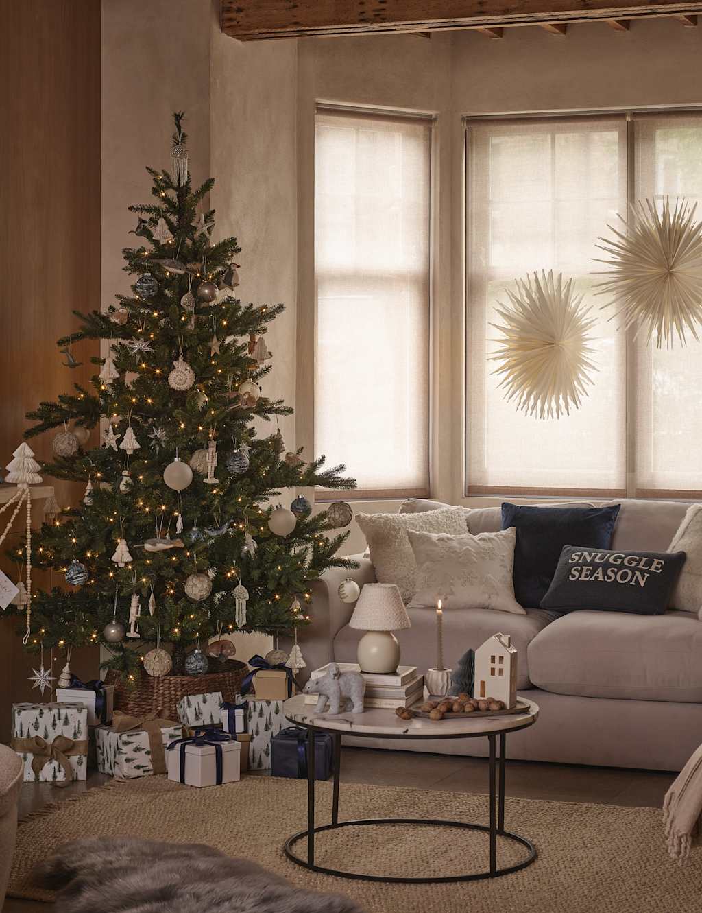 7ft Warm Pre-lit Noble Christmas Tree image 3