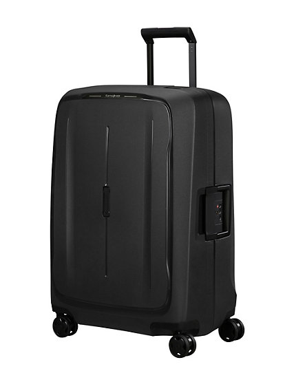 samsonite essens 4 wheel hard shell cabin suitcase - 1size - black, black