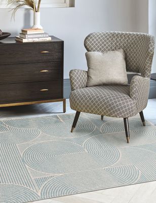 Asiatic Muse Swirl Rug - Large - Blue, Blue