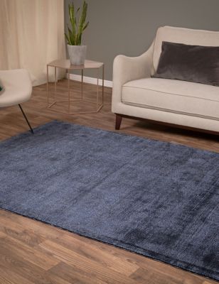 Asiatic Aston Hand Loomed Patterned Rug - Navy, Navy