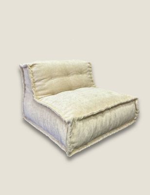 Kaikoo Cream Quilted Beanbag Chair - Beige, Beige