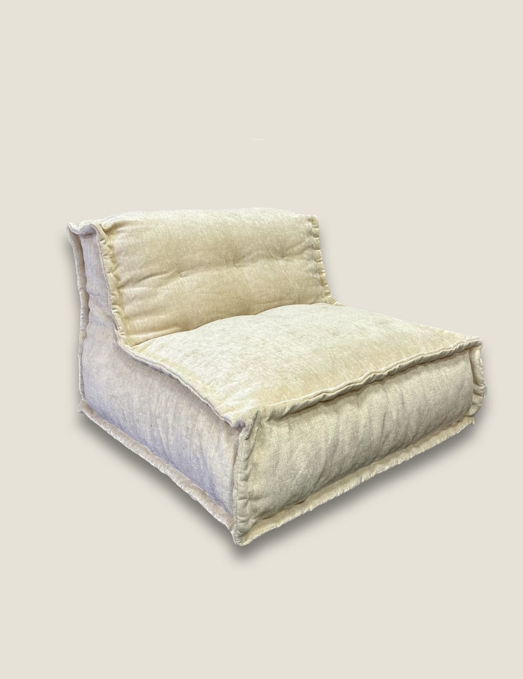 Cream Quilted Beanbag Chair