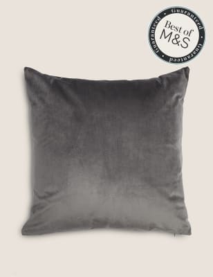 Coussin en velours - Charbon Foncé