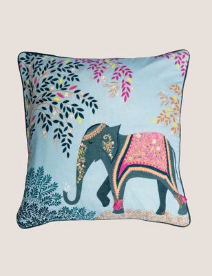 Pure Cotton Elephant Oasis Cushion | Sara Miller | M&S