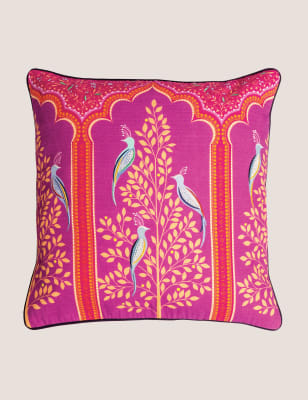 

Sara Miller Kissen aus reiner Baumwolle mit Torbogenmotiv - Rosa, Rosa