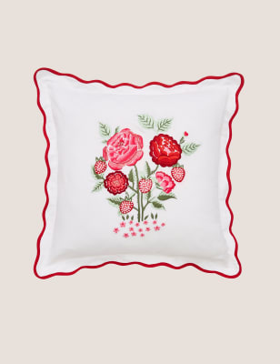 

Cath Kidston Pure Cotton Strawberry Garden Cushion - White Mix, White Mix