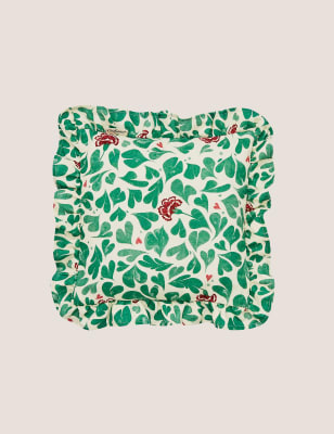 

Cath Kidston Pure Cotton Marble Hearts Cushion - Green, Green