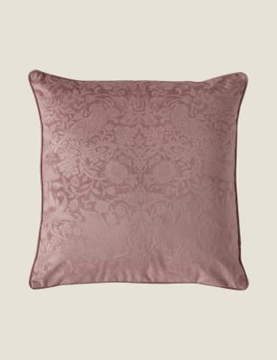 

William Morris At Home Velvet Strawberry Thief Cushion - Rose Pink, Rose Pink