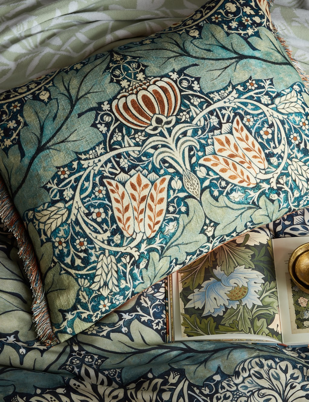 Velvet Avon Chintz Bolster Cushion