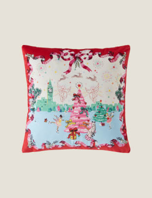 

Cath Kidston A Christmas Sky Velvet Cushion - Multi, Multi