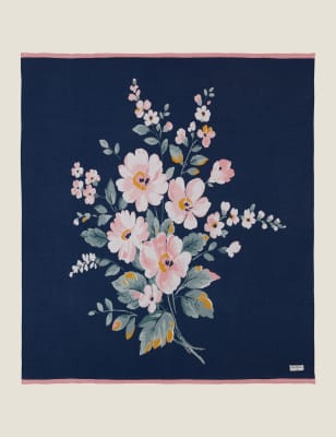 

Cath Kidston Pure Cotton Spitalfields Floral Throw - Navy Mix, Navy Mix