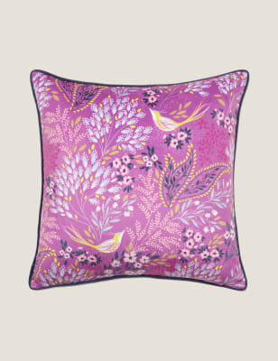 

Sara Miller Velvet Songbird Piped Cushion - Mauve, Mauve