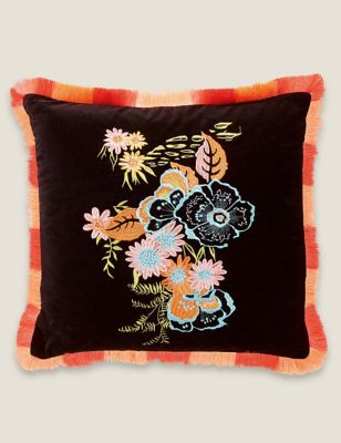 Marks And Spencer Ted Baker Velvet Retro Floral Cushion - Multi